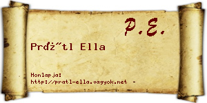 Prátl Ella névjegykártya